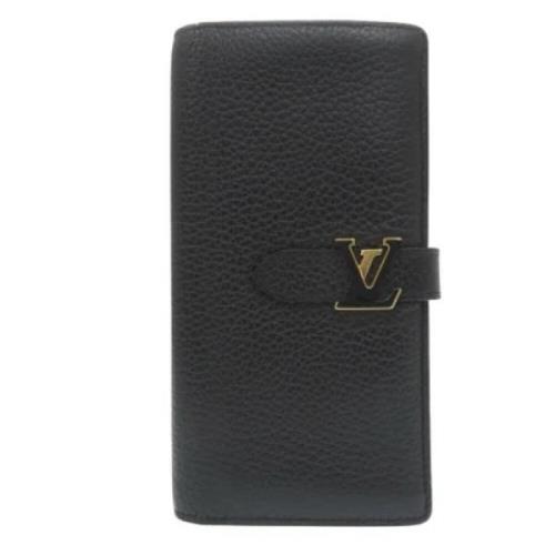 Pre-owned Leather wallets Louis Vuitton Vintage , Black , Dames