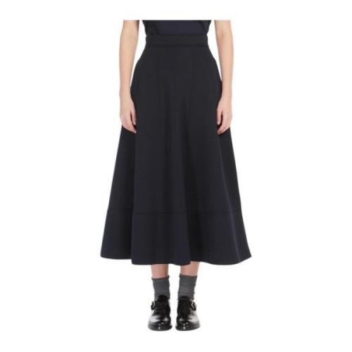 Blauwe Gerende Rok met Uitsnijddetails Max Mara Studio , Blue , Dames