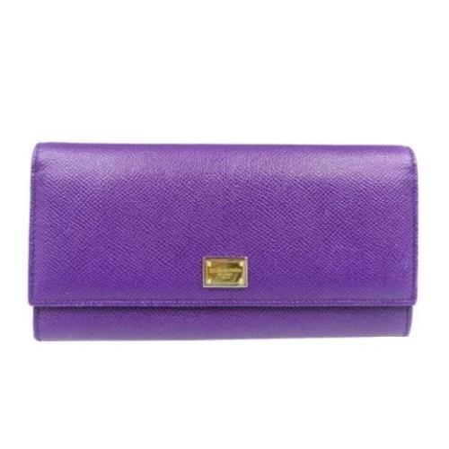 Pre-owned Leather wallets Dolce & Gabbana Pre-owned , Purple , Dames