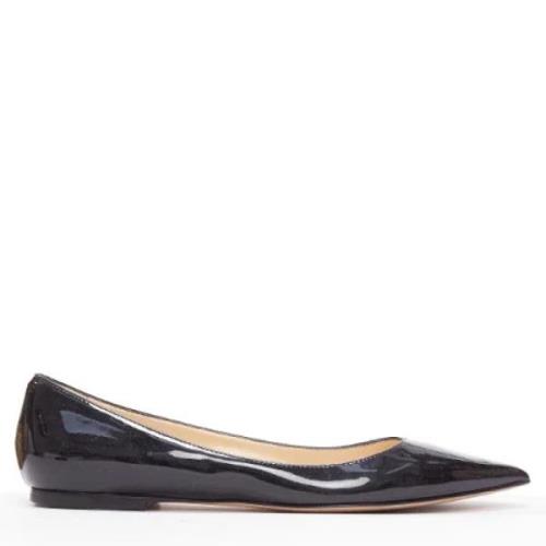 Pre-owned Leather flats Jimmy Choo Pre-owned , Black , Dames