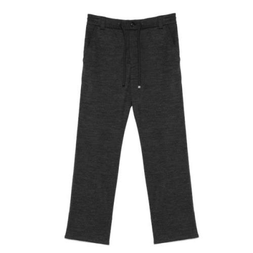 Gestructureerde wolmix taps toelopende broek Moncler , Gray , Heren