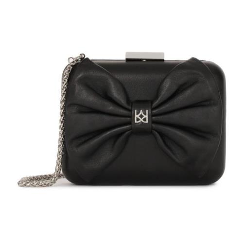 Kleine zwarte clutch tas met versiering Kazar , Black , Dames