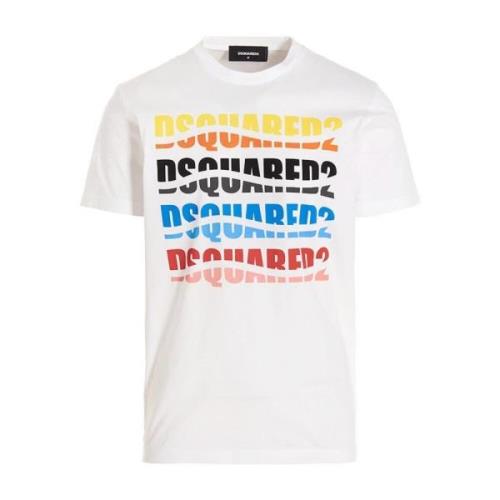 Logo Print T-Shirt Dsquared2 , White , Heren