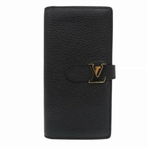 Pre-owned Leather wallets Louis Vuitton Vintage , Black , Dames