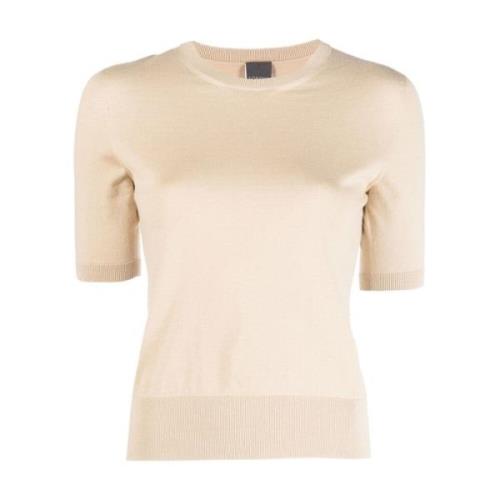 Beige Gebreid T-shirt met korte mouwen Lorena Antoniazzi , Beige , Dam...