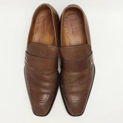 Pre-owned Leather flats Gucci Vintage , Brown , Heren