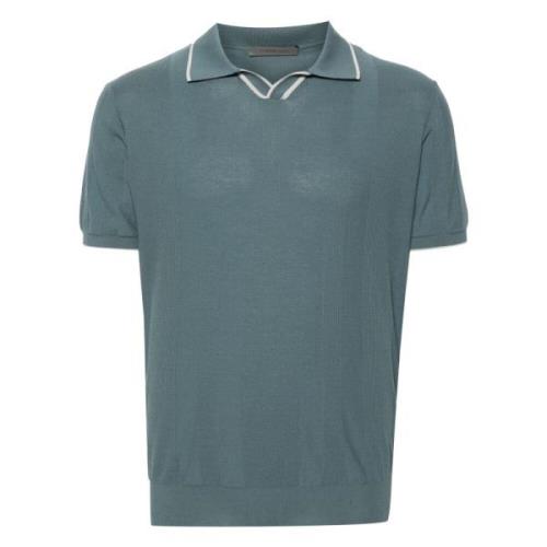 Groene Casual Polo Shirt Corneliani , Green , Heren