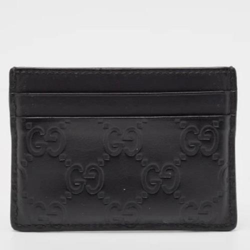 Pre-owned Leather wallets Gucci Vintage , Black , Heren