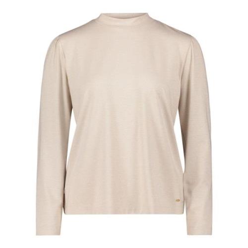 Rolhals shirt met Lurex draad Betty & Co , Beige , Dames