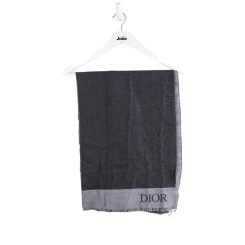 Pre-owned Wool scarves Dior Vintage , Gray , Dames