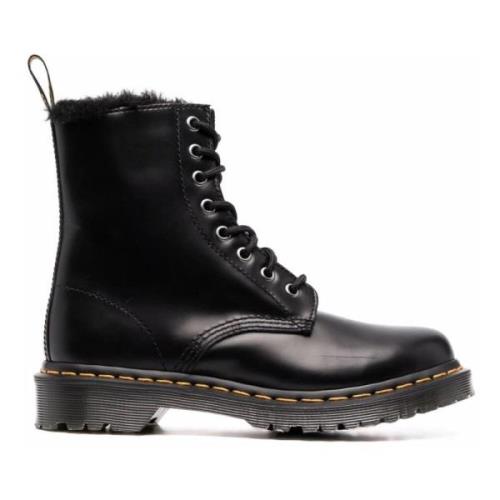 Grijze Casual Enkellaarsjes met Bont Dr. Martens , Gray , Dames