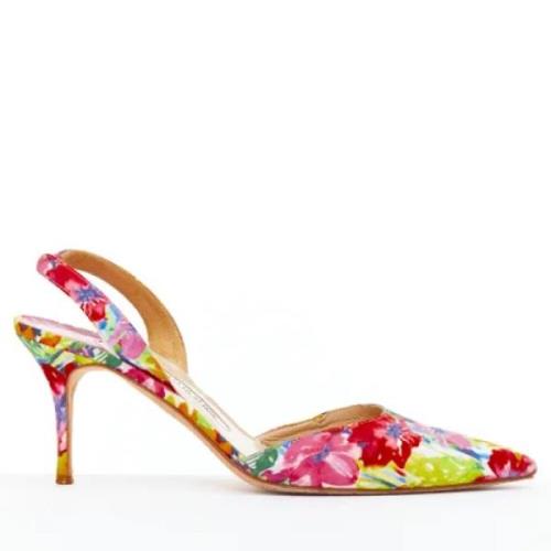 Pre-owned Satin heels Manolo Blahnik Pre-owned , Multicolor , Dames