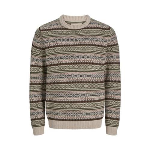 Noorse Gebreide Crew Neck Trui Jack & Jones , Beige , Dames