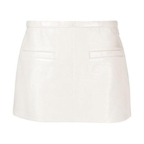 Heritage A-Line Vinyl Mini Rok Courrèges , White , Dames