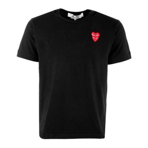 Logo Patch T-shirt met ronde hals Comme des Garçons Play , Black , Her...