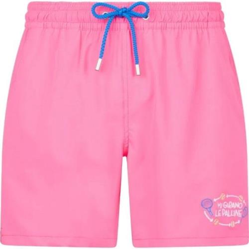 Shorts en slips in polyester elastaan MC2 Saint Barth , Pink , Heren