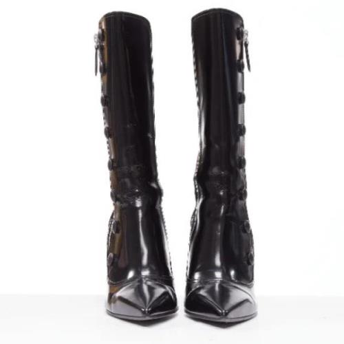 Pre-owned Leather boots Alexander McQueen Pre-owned , Black , Dames