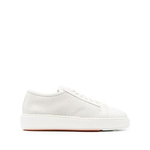 Witte Leren Casual Sneakers Santoni , White , Dames