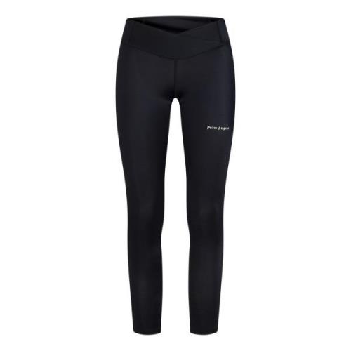 Zwarte Trainingsleggings met Ecru Banden Palm Angels , Black , Dames