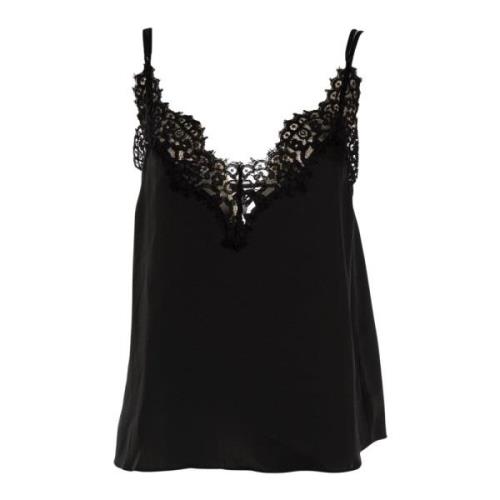 Elegante Zwarte Satijnen Top Vrouwen Pinko , Black , Dames