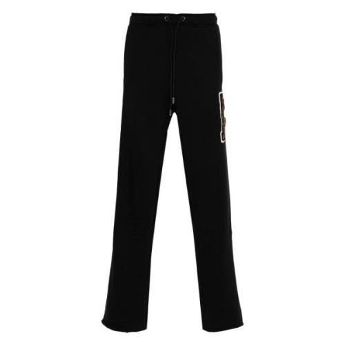 Zwarte Katoenen Activewear Broek Just Cavalli , Black , Heren