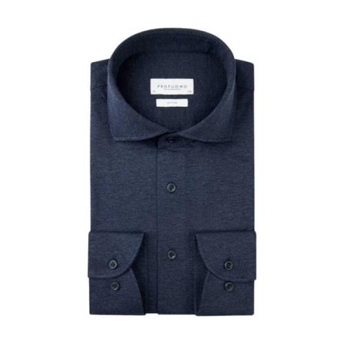 Navy Cutaway Overhemd Profuomo , Blue , Heren