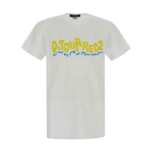 Wuivend Logo Cool T-Shirt Dsquared2 , White , Heren