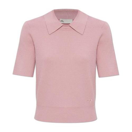 Top met geborduurd logo Tory Burch , Pink , Dames