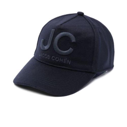 Blauwe Wol Kasjmier Casual Hoed Jacob Cohën , Blue , Heren