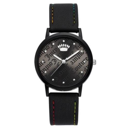 Zwarte dameshorloge met leren band Juicy Couture , Black , Dames