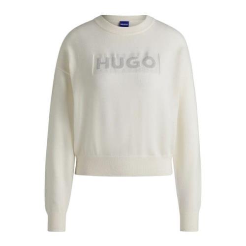 Dames Trui Slogerix_B Hugo Boss , White , Dames