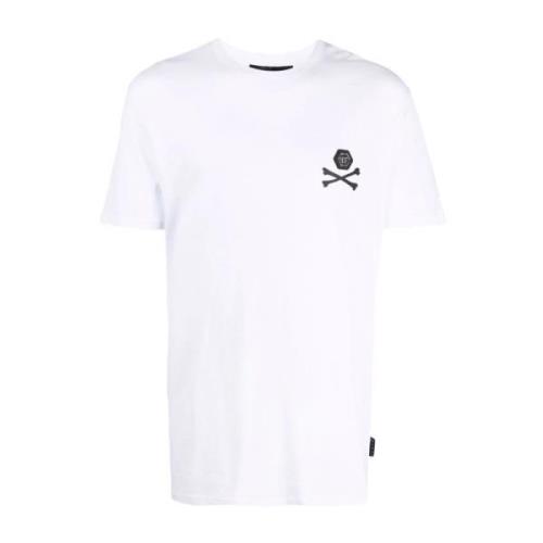 Casual Wit Ronde Hals T-shirt Philipp Plein , White , Heren