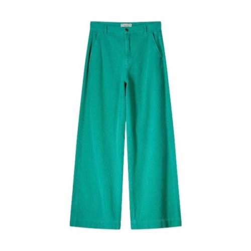 Wijde fluwelen broek Summum Woman , Green , Dames