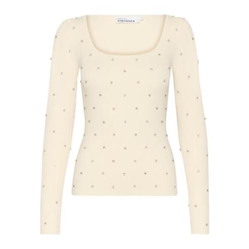 Slim-fit Gebreide Trui Egret Karen by Simonsen , Beige , Dames