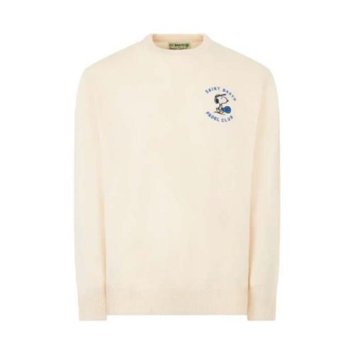 Jacquard Snoopy Sweaters MC2 Saint Barth , Beige , Heren