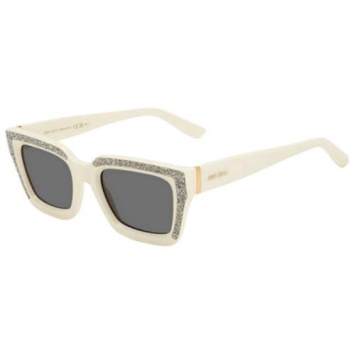 Witte Resin Zonnebril voor Vrouwen Jimmy Choo , White , Dames