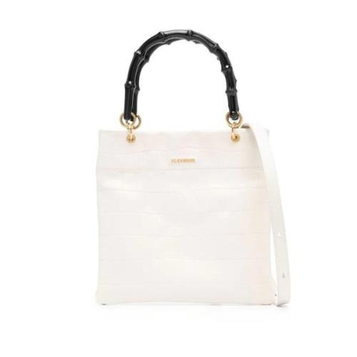 Elegante Witte Tote Tas Jil Sander , White , Dames