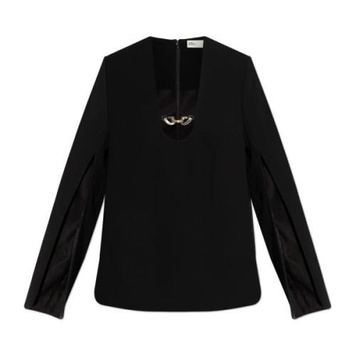 Lange mouwen top met split Tory Burch , Black , Dames