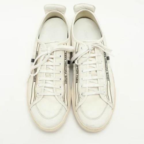 Pre-owned Leather sneakers Louis Vuitton Vintage , White , Heren