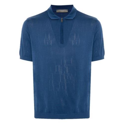 Blauwe Casual Poloshirt Corneliani , Blue , Heren