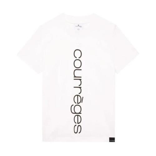 Gedrukt Wit Katoenen T-shirt met korte mouwen Courrèges , White , Dame...