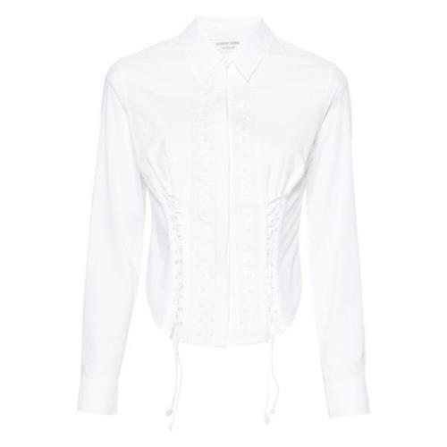 Casual Wit Langemouw Katoenen Overhemd Marine Serre , White , Dames