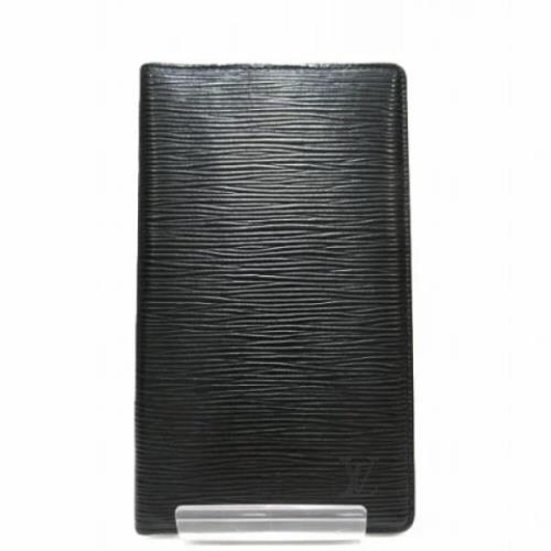 Pre-owned Leather wallets Louis Vuitton Vintage , Black , Heren