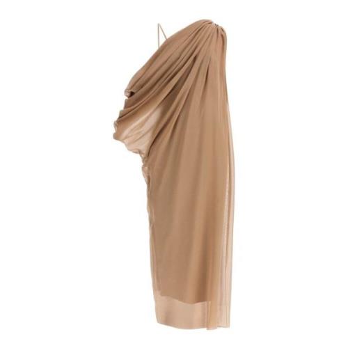 Zijden chiffon maxi jurk Khaite , Beige , Dames