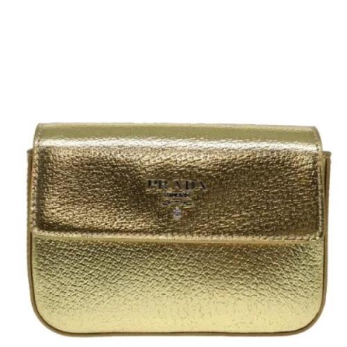 Pre-owned Leather wallets Prada Vintage , Yellow , Dames