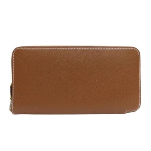 Pre-owned Leather wallets Hermès Vintage , Brown , Dames