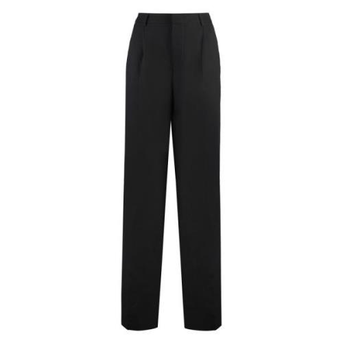 Linnen Viscose Tailored Broek PT Torino , Black , Dames