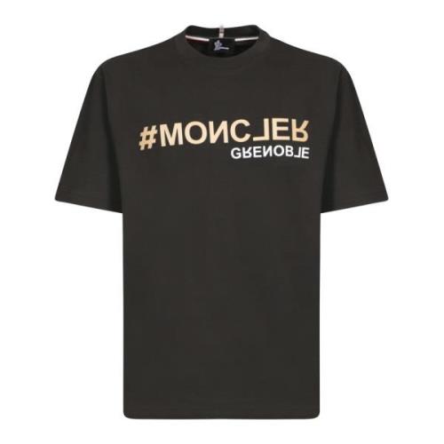 Zwart T-shirt Stijlvol Luxe Comfortabel Moncler , Black , Heren