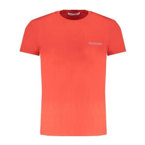 Rode Heren T-shirt Korte Mouwen Logo Print Trussardi , Red , Heren