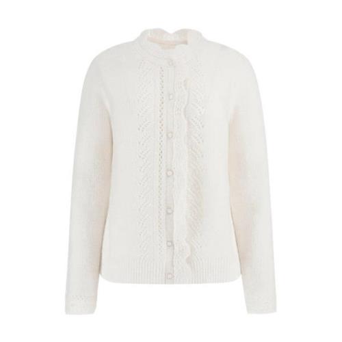 Gehaakt Vest met Koreaanse Kraag Guess , White , Dames